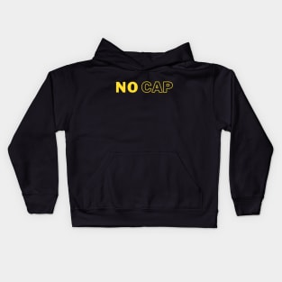 No Cap Yellow Typography Gen Z Slang Kids Hoodie